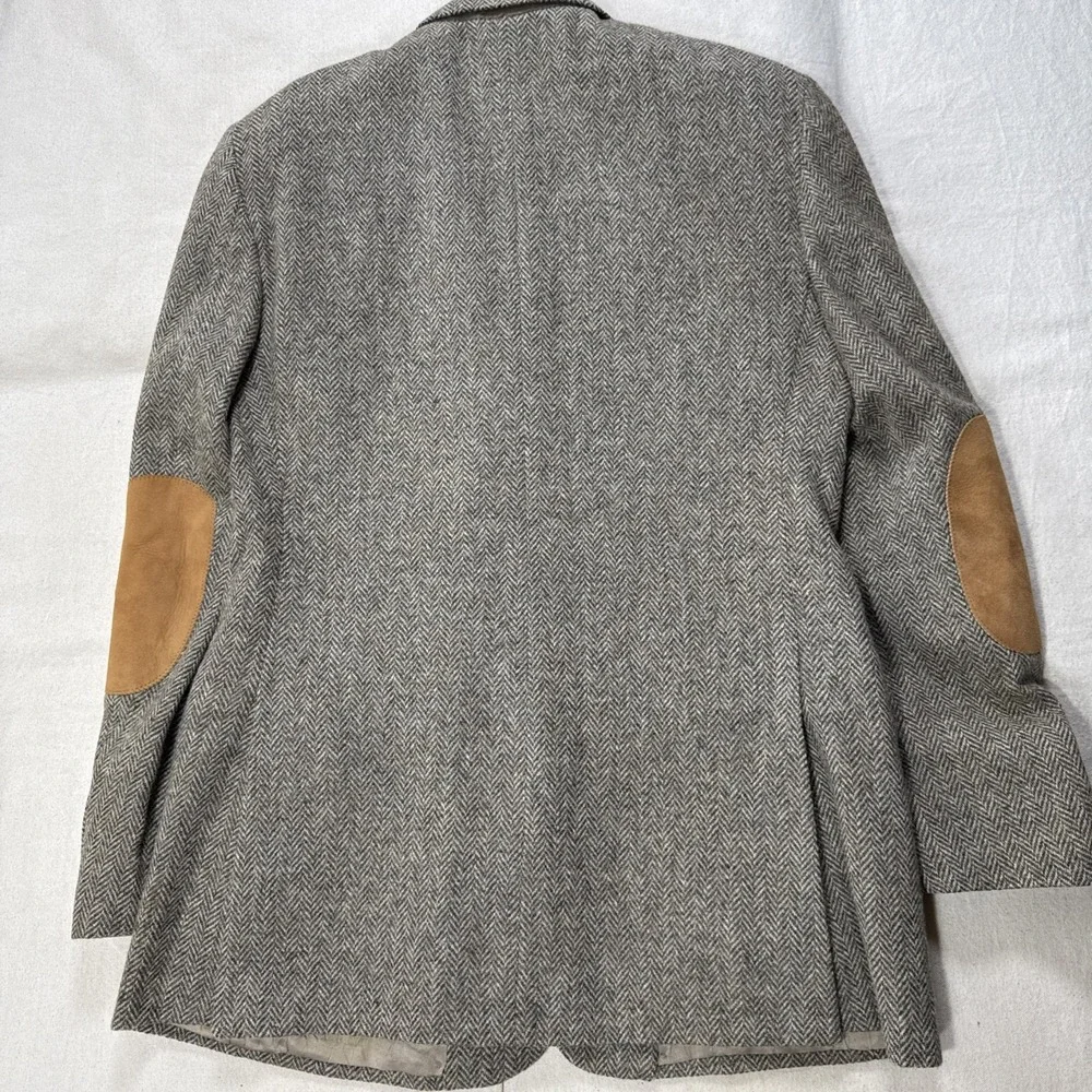 Vintage Harris Tweed Wool Sports Coat 42R? Blazer Herringbone 100% Scottish Wool